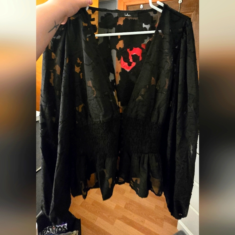 Button-Up Long Sleeve Top
